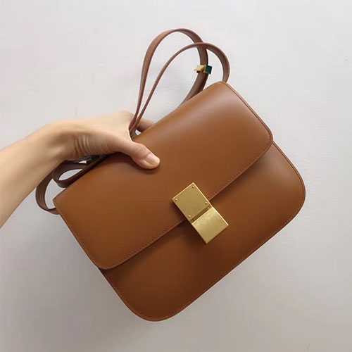 标注celine classic box经典手袋，法国原厂小牛皮原版定制