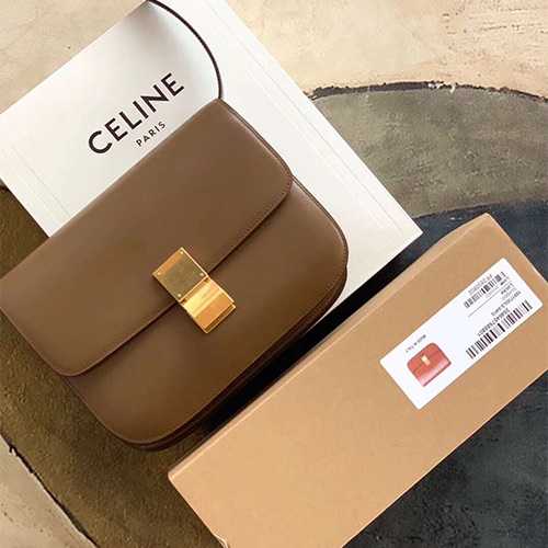 celine2019新版box，意大利进口牙签纹小牛皮手工缝合