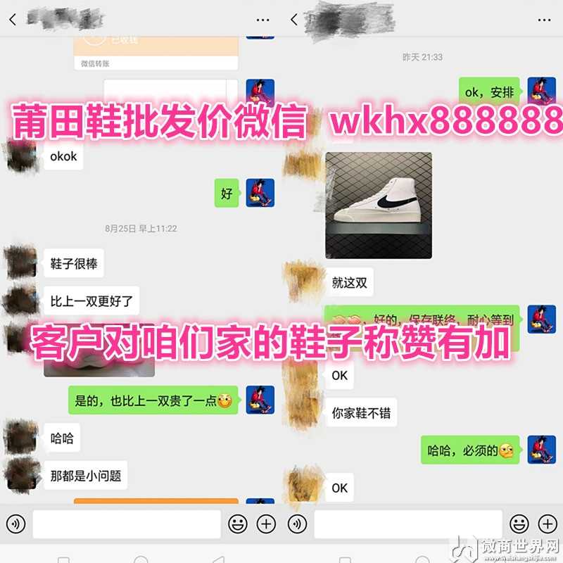 看了几家 运动鞋微商货源的对比图，我决定选了