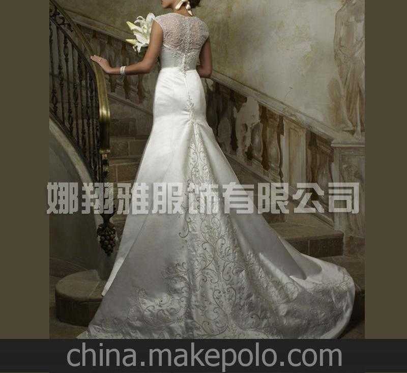 新款 时尚抹胸包臀性感婚纱礼服 刺绣 外贸婚纱礼服 批发厂家