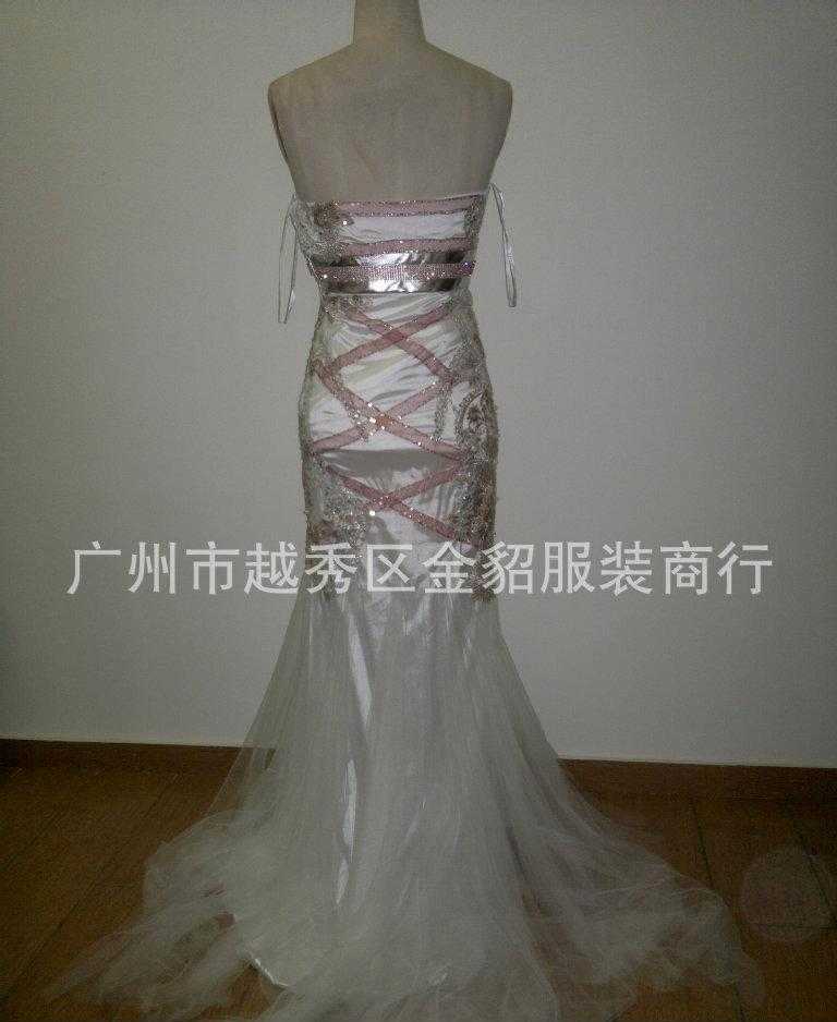 新款抹胸白色晚礼服 婚纱礼服厂 婚纱礼服批发