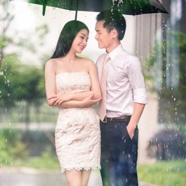 雨中个性婚纱照 郑州拍婚纱照