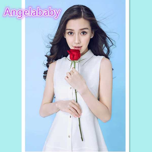 angelababy明星同款夏装新款气质修身白色连衣裙中裙a字裙