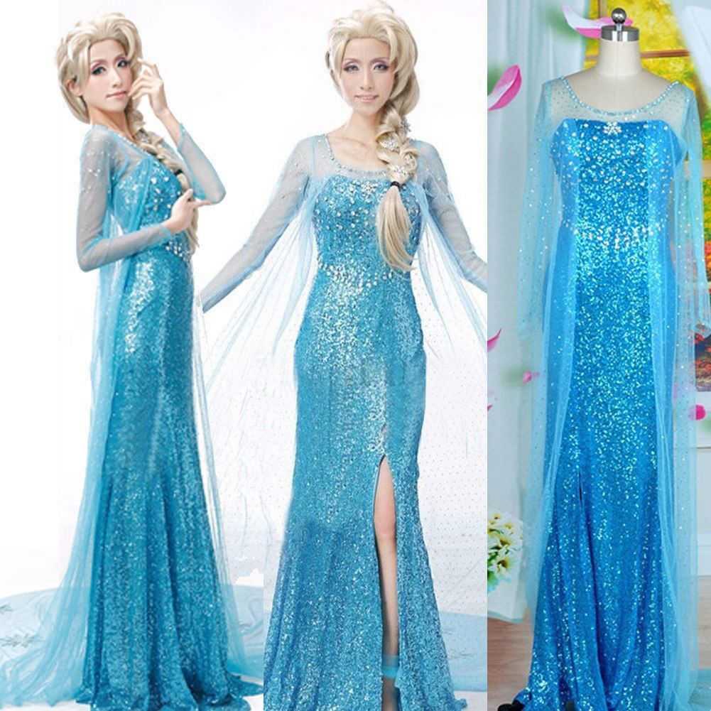 冰雪奇缘成人连衣裙爱莎公主连衣裙frozen dress 成人礼服裙