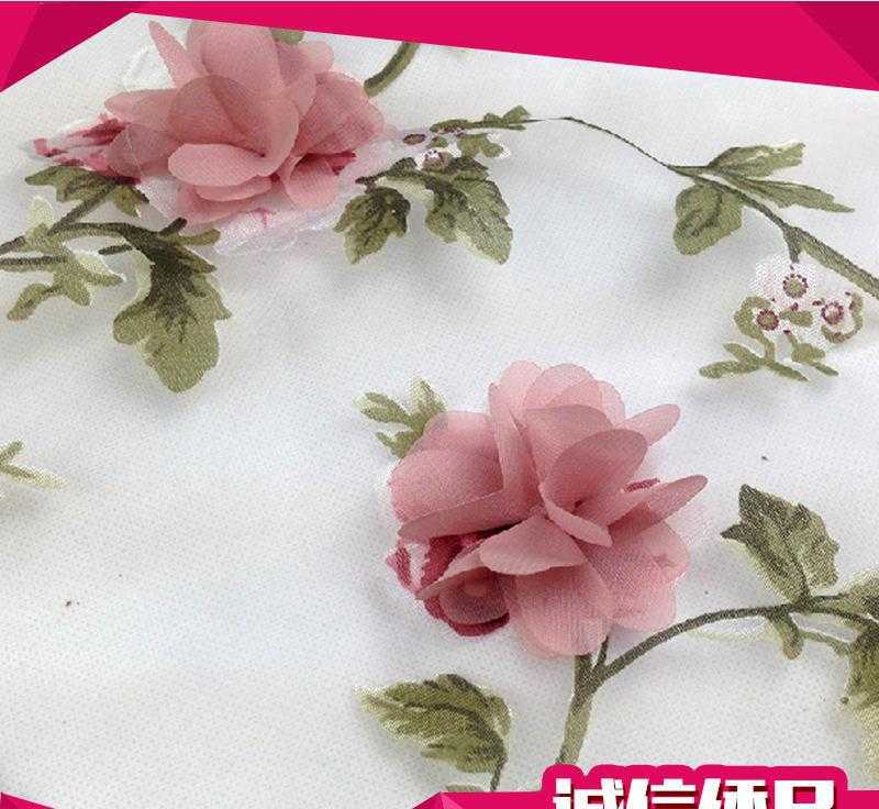 欧根纱印花刺绣布料立体婚纱礼服连衣裙时装服装面料