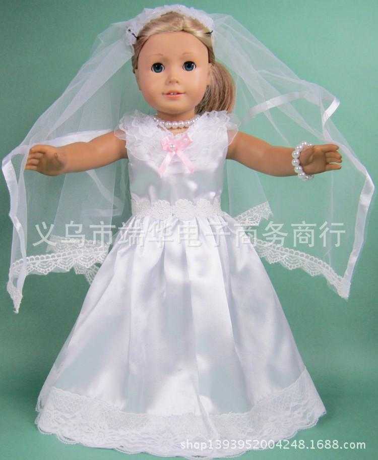 18inch american girl 美国女孩娃娃婚纱裙子衣服 厂家直销