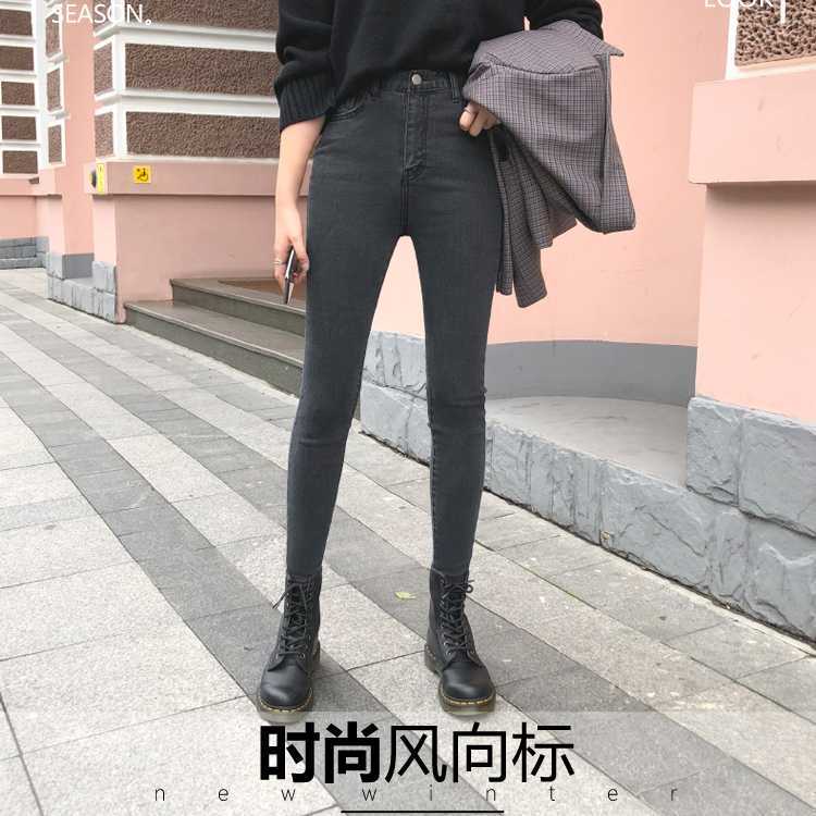 弹力牛仔铅笔裤女式薄厂家直批