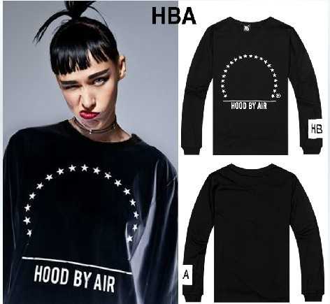 hba hood by air潮牌陈冠希恶搞t恤 男女款休闲情侣装长袖tee纯棉