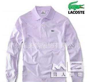 春秋季新款 lacoste 法国鳄鱼男士纯棉翻领polo衫长袖 情侣装