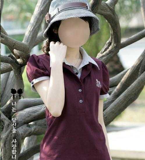 夏装男女新款情侣装 时尚v领翻领情侣装 短袖t恤1091#