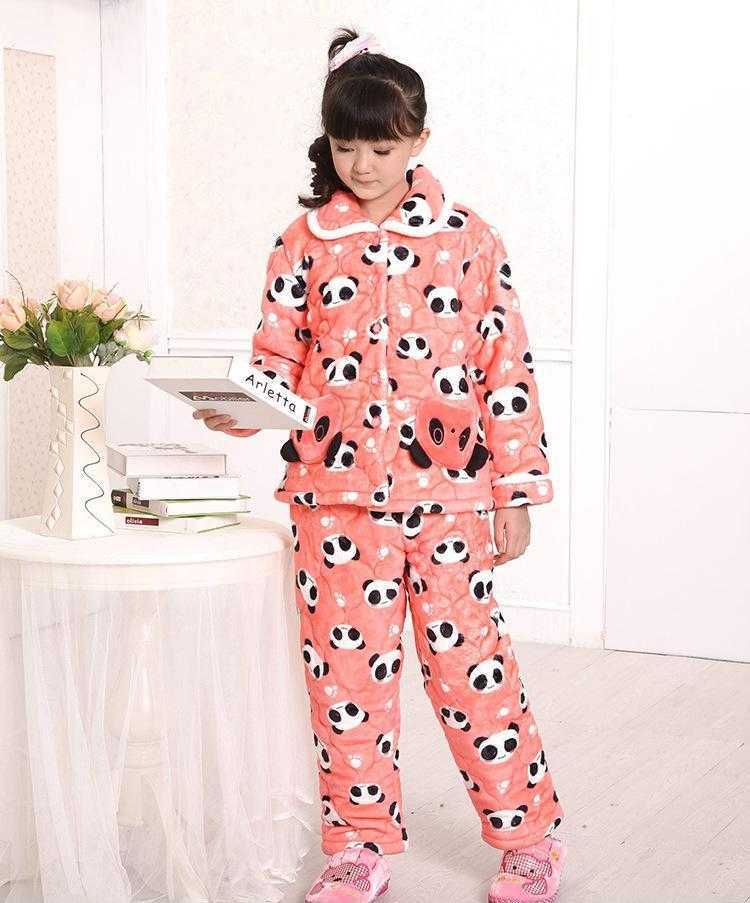 秋冬新品 品牌童装 超柔珊瑚绒夹棉棉袄大儿童睡衣套家居服3413