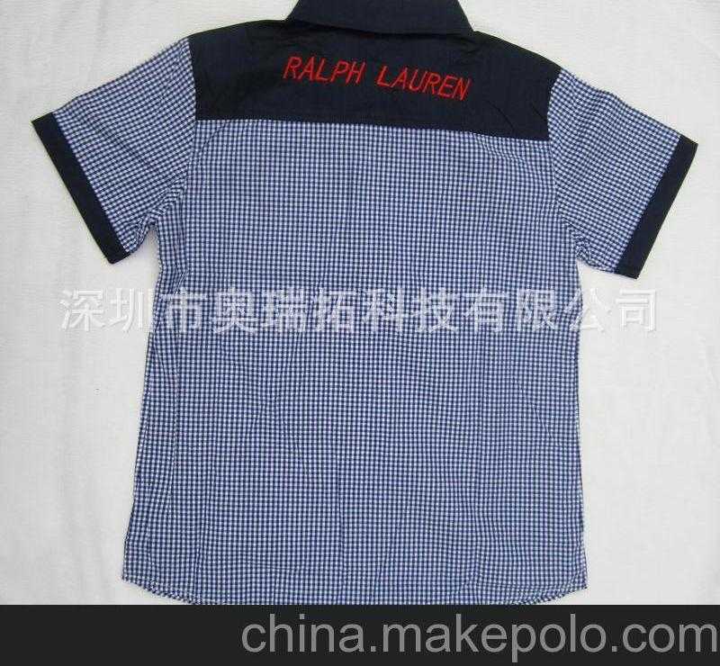 新款童装 格子纯棉童衬衫 中小童衬衫 polo儿童衬衫 服装批发