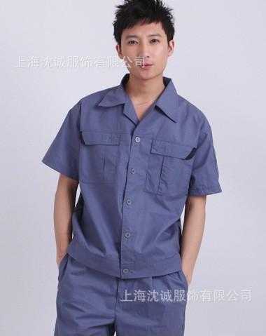 上海青浦专业工作服生产服装厂夏季工作服定做 翻领短袖工作服